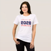 大胆なミニマリスト 青 赤 2026年卒業 トライブレンドTシャツ (正面全面)