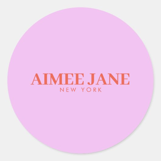 大胆なミニマルラグジュアリー ブティック ピンク/オレンジ ラウンドシール (正面)