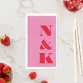 大胆なモダンなイニシャル　ピンクと赤の結婚式 (インサイチュ)