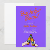 大胆なモダンな独身パーティーの招待状 招待状 (正面/裏面)