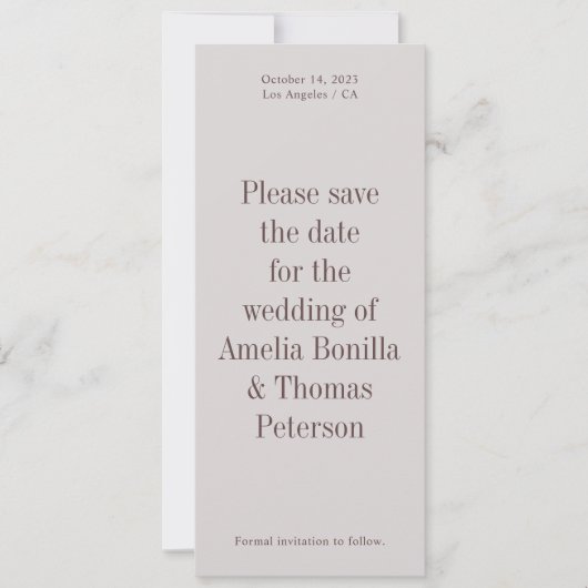 大胆なモダンな結婚式のご案内 招待状 (正面)