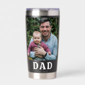 大胆なモダンブラックフォト Dad Established 保温保冷タンブラー (正面)