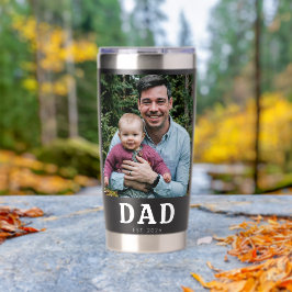 大胆なモダンブラックフォト Dad Established 保温保冷タンブラー