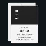 大胆なモノクロのミニマルイニシャル結婚式の招待状I 招待状<br><div class="desc">あなたのニーズに完全にカスタマイズできます。
© Gorjo Designs. Zazzleプラットフォーム経由であなたのために作りました。

// デザインのカスタマイズに困っている？ 他にアイデアがある？ 下の連絡ボタンから直接私（Zoe）に連絡してください。</div>