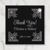 大胆なモノクロ ヴィンテージ結婚式「ありがとう」 フェイバータグ (裏面)