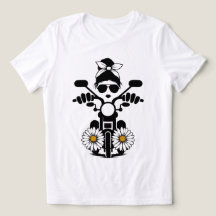 大胆なライダーの女性用抽象バイクTシャツ