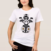 大胆なライダーの女性用抽象バイクTシャツ トライブレンドTシャツ (正面)