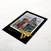 大胆なリボン シンプル フォト ゴールド 箔シーズンカード (回転した状態)