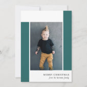 大胆なレトロなオレンジ＆花のブルー クリスマス フォト (正面)