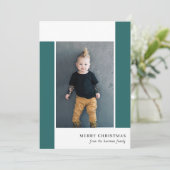 大胆なレトロなオレンジ＆花のブルー クリスマス フォト (スタンド正面)