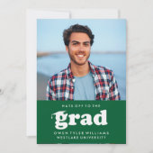 大胆なレトロな帽子を卒業生に | 写真 卒業証書 招待状 (正面)