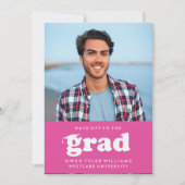 大胆なレトロな帽子を脱いで卒業写真 卒業生招待状 招待状 (正面)