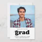 大胆なレトロな帽子を脱いで卒業写真 卒業生招待状 招待状 (正面)