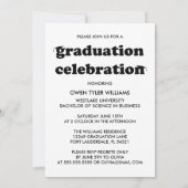 大胆なレトロな帽子を脱いで卒業写真 卒業生招待状 招待状 (裏面)