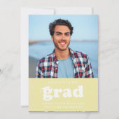 大胆なレトロな帽子を脱いで卒業写真 卒業生招待状 招待状 (正面)