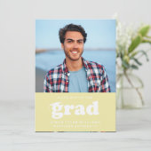 大胆なレトロな帽子を脱いで卒業写真 卒業生招待状 招待状 (スタンド正面)