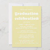 大胆なレトロな帽子を脱いで卒業写真 卒業生招待状 招待状 (裏面)