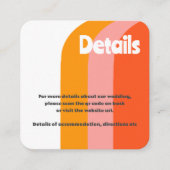 大胆なレトロな柑橘類のウェディング エンクロージャーカード (正面)