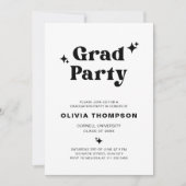 大胆なレトロ タイプ アーチ フォト 卒業式招待状 招待状 (正面)