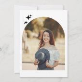 大胆なレトロ タイプ アーチ フォト 卒業式招待状 招待状 (裏面)