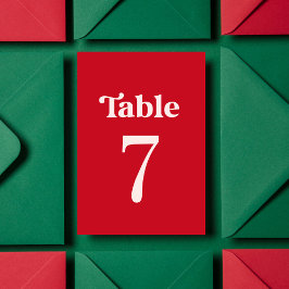 大胆なレトロ ミニマリスト 赤とピンクのテーブル7 ウェディング テーブルナンバー