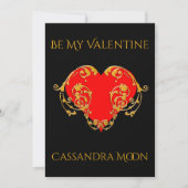 大胆なロマンチックバレンタインレッドゴスハート シーズンカード (正面)