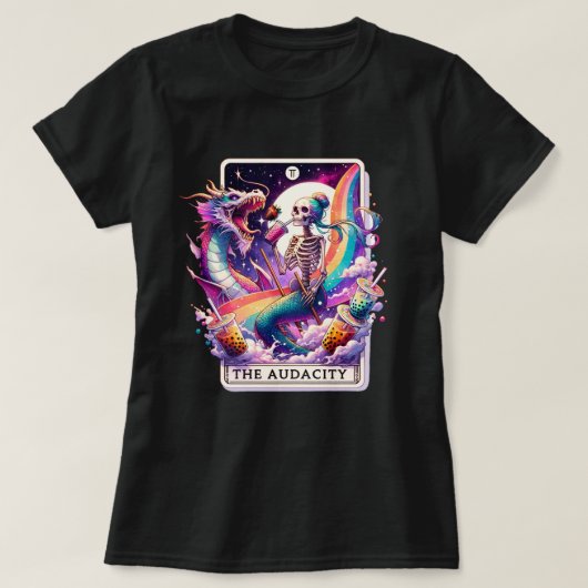 大胆な人魚スケルトンタロットカードTシャツ Tシャツ (デザイン正面)