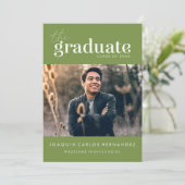 大胆な卒業生 | 写真付き卒業のお知らせ 招待状 (スタンド正面)