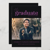 大胆な卒業生 | 写真付き卒業式招待状 招待状 (正面/裏面)