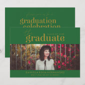 大胆な卒業生 | 写真付き卒業式招待状 招待状 (正面/裏面)