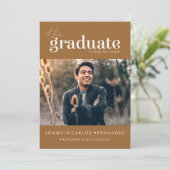 大胆な卒業生 | 写真付き卒業招待状 招待状 (スタンド正面)