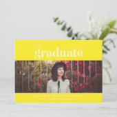 大胆な卒業生 | 写真付き卒業招待状 招待状 (スタンド正面)