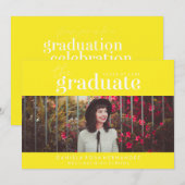 大胆な卒業生 | 写真付き卒業招待状 招待状 (正面/裏面)