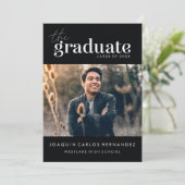 大胆な卒業生 | 写真付き卒業招待状 招待状 (スタンド正面)