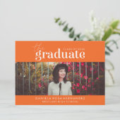 大胆な卒業生 | 写真付き卒業招待状 招待状 (スタンド正面)