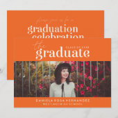 大胆な卒業生 | 写真付き卒業招待状 招待状 (正面/裏面)