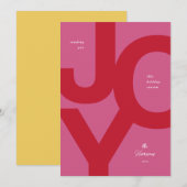 大胆な喜び ピンクと赤の楽しい写真なしホリデーカード シーズンカード (正面/裏面)