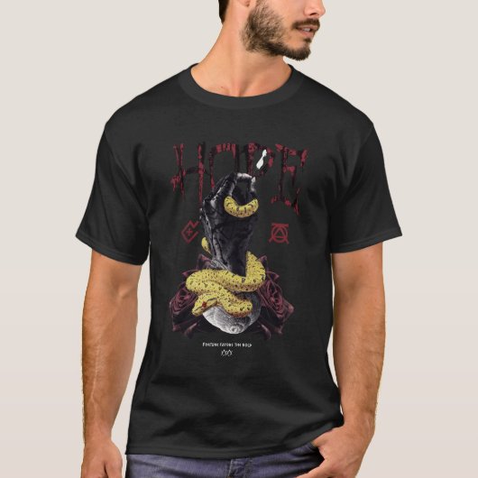 大胆な希望のカタツムリとヘビのカスタムデザイン Tシャツ (正面)