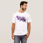 大胆な抽象フラワースタイルのステートメント Tシャツ (正面フル)