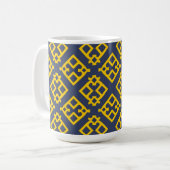 🎨大胆な抽象幾何学モダンコーヒーデザイン コーヒーマグカップ (正面左)