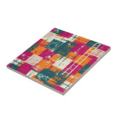 大胆な抽象幾何学 - グランジブラシテクスチャ（1） タイル (側面)