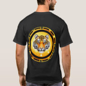 大胆な抽象的トラのイラスト Tシャツ (裏面)