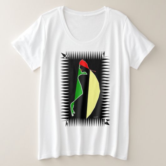 大胆な文化的グラフィック プラスサイズTシャツ (デザイン正面)
