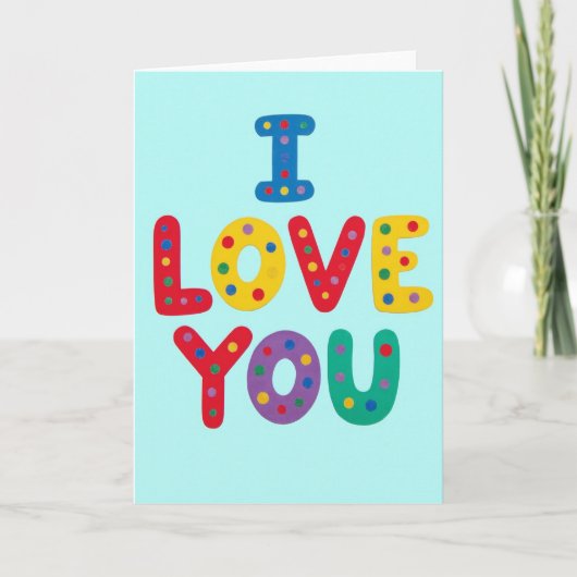 大胆な文字で「愛してる」カード カード (正面)
