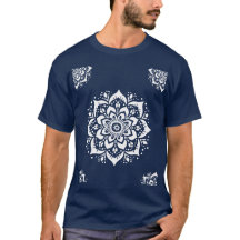 大胆な曼荼羅の花 - Tシャツ