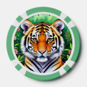 大胆な植物の仔トラ ポーカーチップ (裏面)