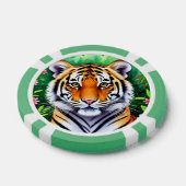 大胆な植物の仔トラ ポーカーチップ (シングル)