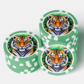 大胆な植物の仔トラ ポーカーチップ (積み重ね)