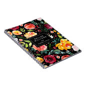 大胆な水彩花のコラージュパターン ノートブック (右側)