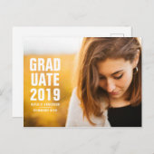 大胆な現代の2019年卒業生 インビテーションポストカード (正面/裏面)